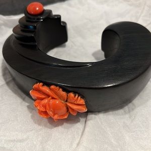 Patricia von Musulin Vintage pre- loved hand carved ebony cuff Bracelet! Collect
